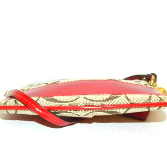 ☆Brand New☆Stunning COACH Classic 2008 Red Signature Stripe Clutch Wristlet☆ - Picture 10 of 16